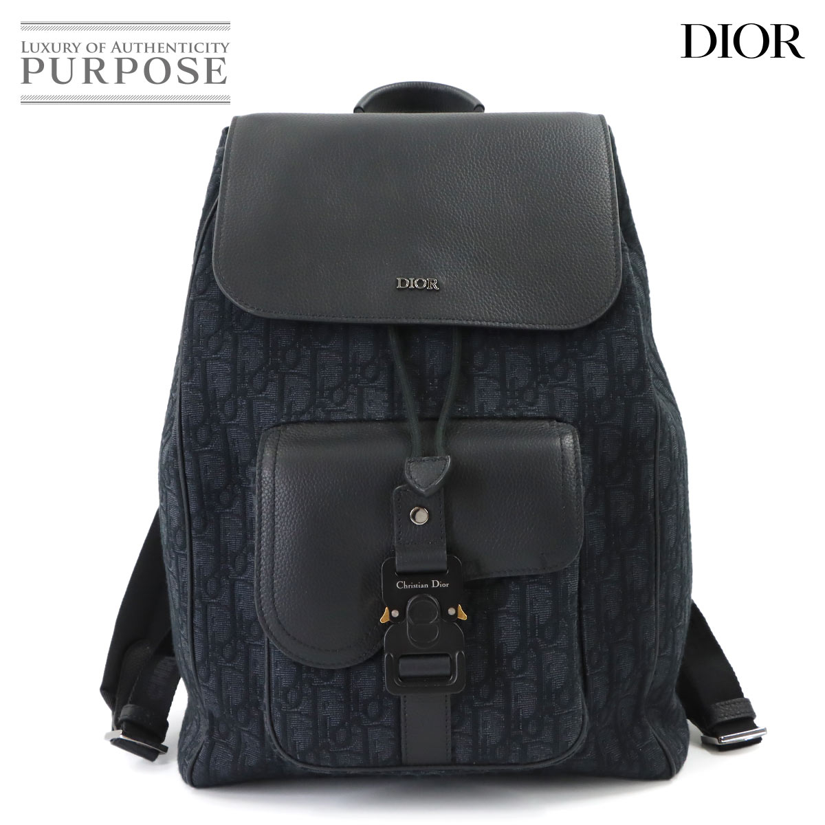 Christian Dior オブリーク バックパック キャンバス レザー ブラック Oblique Backpack クリスチャン ディオール 90262814