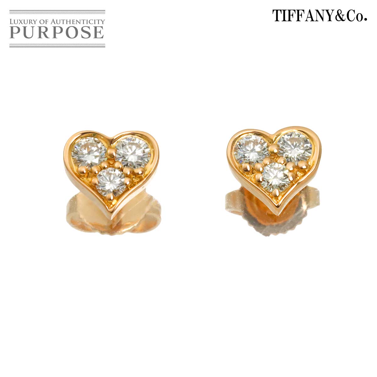 TIFFANY&Co. センチメンタル ハート ダイヤ ピアス K18 PG ピンクゴールド 750 Sentimental Heart Earrings Pierced ティファニー 90319250