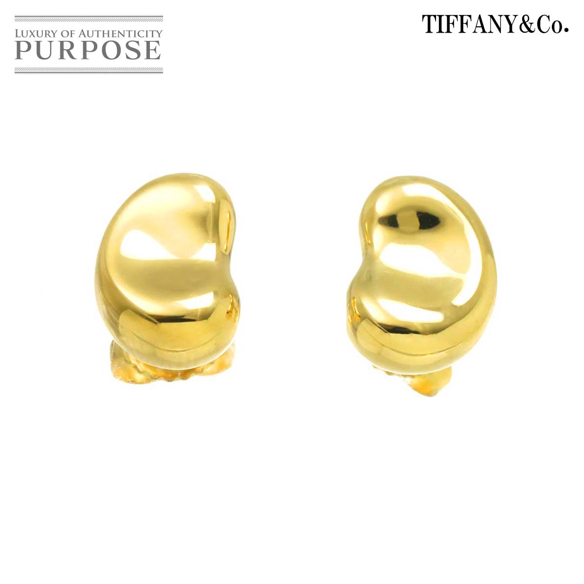 TIFFANY&Co. ビーン ピアス K18 YG イエローゴールド 750 Bean Earrings Pierced ティファニー 90319447
