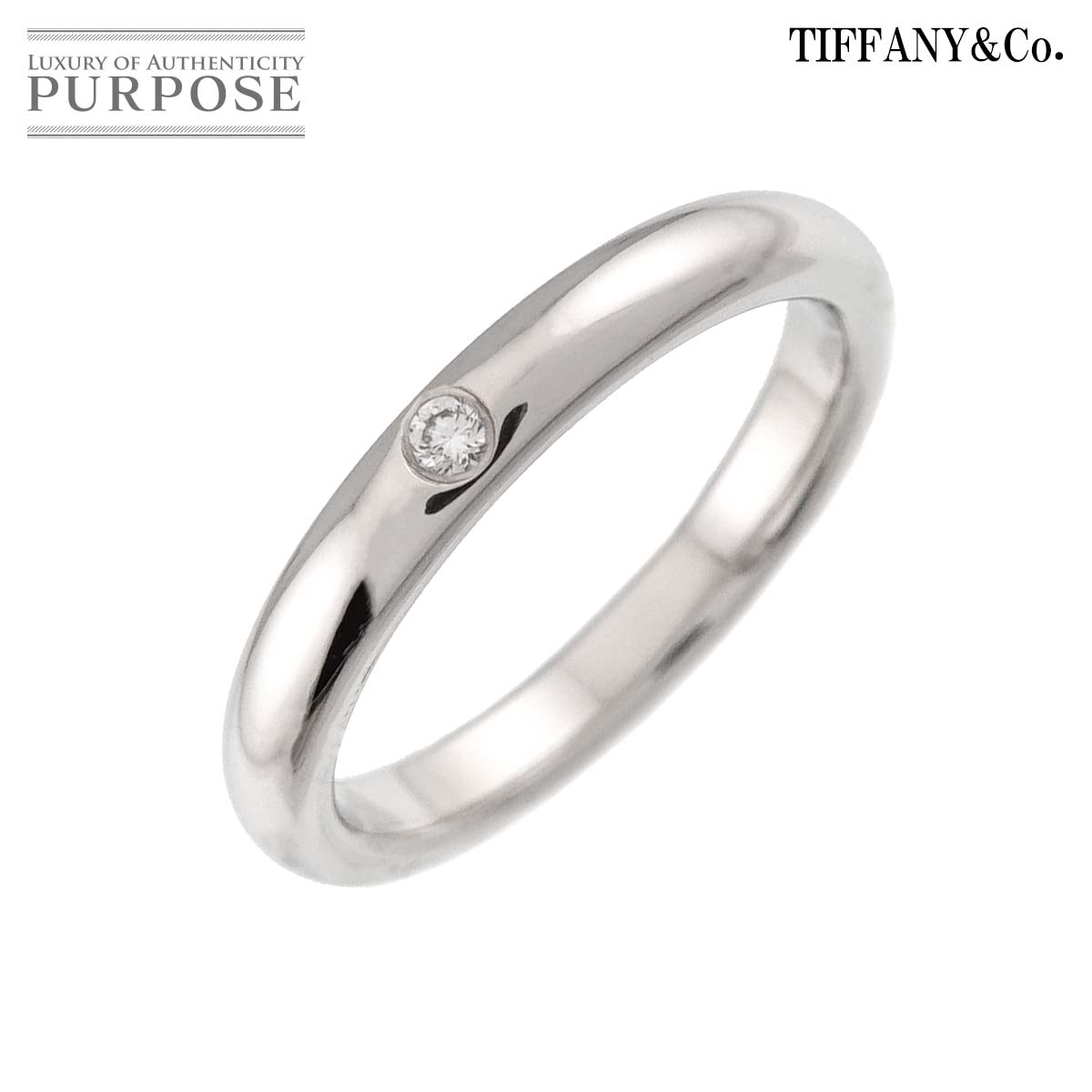 TIFFANY&Co. スタッキング バンド 10号 リング ダイヤ 1P Pt プラチナ