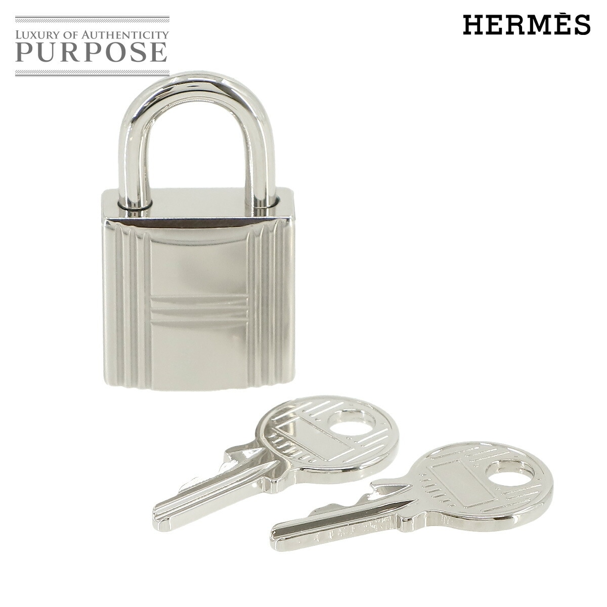 ▲HERMES エルメス カデナ　24Kメッキ　No.51 51番　鍵付き HERMES Hセリエ カードケース 名刺入れ エバーカラー ブルーニュイ U