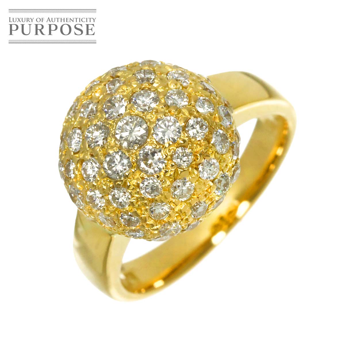 リング 10号 ダイヤ 1.75ct K18 YG イエローゴールド 750 指輪 Diamond Ring 90320484