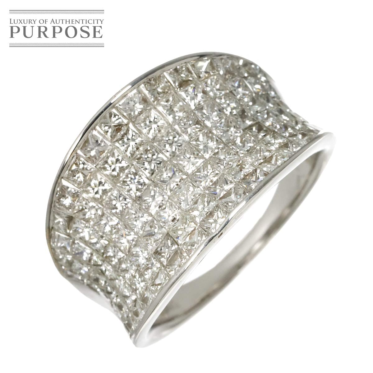 リング 17.5号 ダイヤ 3.73ct K18 WG ホワイトゴールド 750 指輪 Diamond Ring 90321980