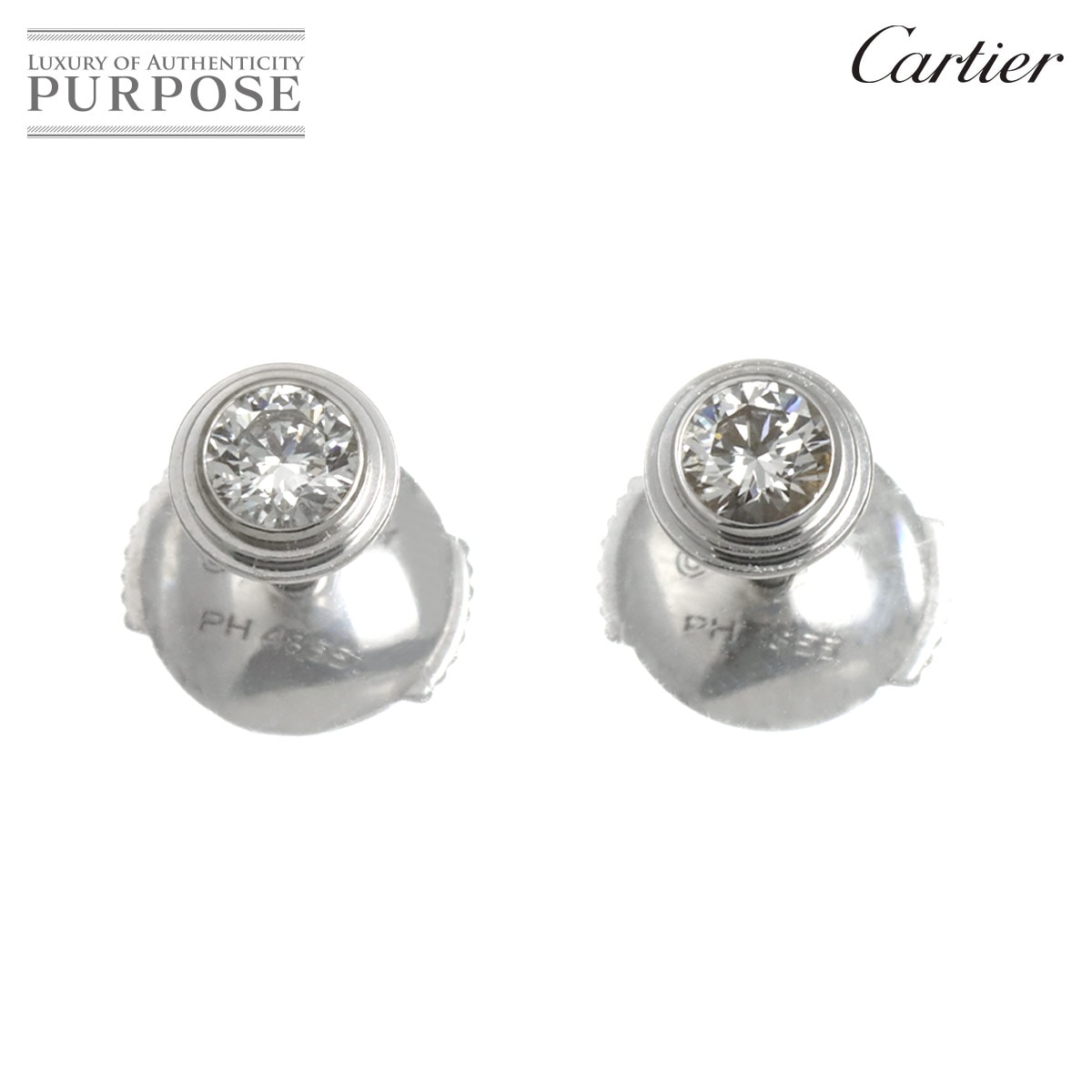 Cartier ダムール ダイヤ ピアス ミディアム K18 WG ホワイトゴールド 750 ディアマン レジェ Damour Earrings Pierced カルティエ 90323373
