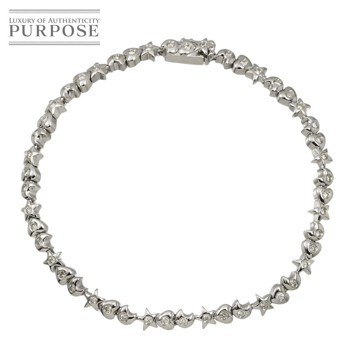 ダイヤ 0.70ct ブレスレット 18cm K18 WG ホワイトゴールド 750 Diamond Bracelet 90322774