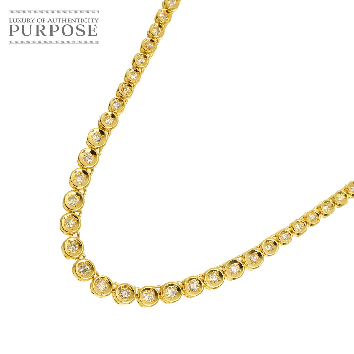 ダイヤ 2.00ct ネックレス 41cm K18 YG イエローゴールド 750 Diamond Necklace 90325240