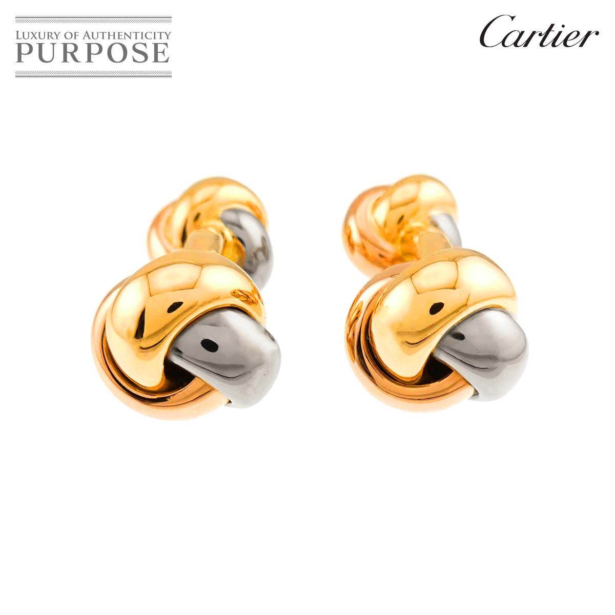 Cartier トリニティ カフス K18 YG WG PG スリーゴールド スリーカラー 750 Cuff links【証明書付き】カルティエ 90321642