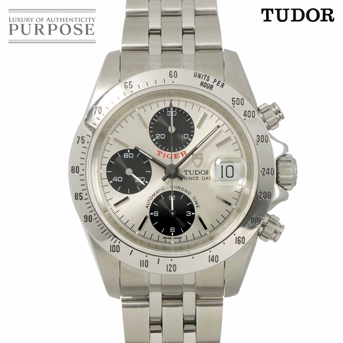 TUDOR クロノタイム タイガー プリンスデイト 79280 メンズ 腕時計 シルバー オートマ 自動巻き ウォッチ Chrono time チューダー チュードル 90323329