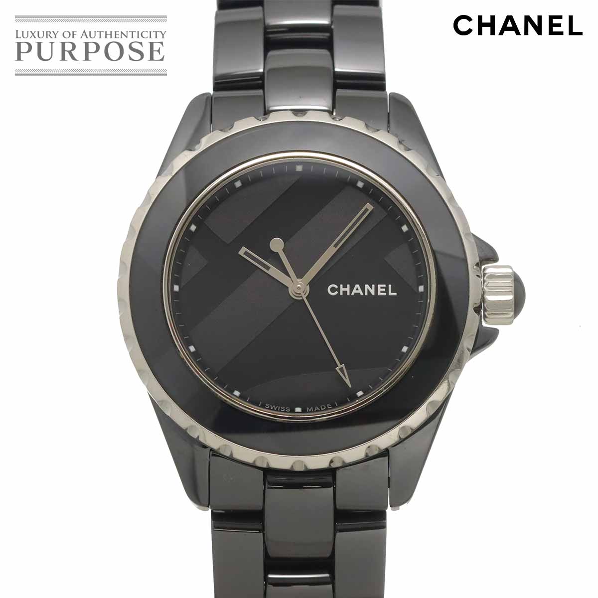 CHANEL J12 アンタイトル 38mm H5581 1200本限定 メンズ 腕時計 デイト ブラック セラミック オートマ 自動巻き ウォッチ Untitled シャネル 90326048