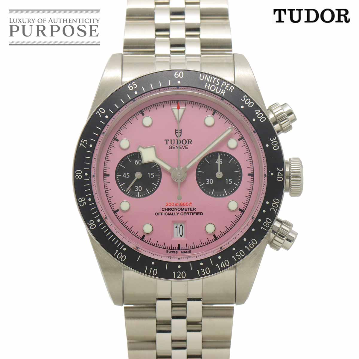 TUDOR ブラックベイ クロノ 79360N クロノグラフ メンズ 腕時計 デイト ピンク オートマ 自動巻き ウォッチ Black Bay チューダー チュードル 90326392