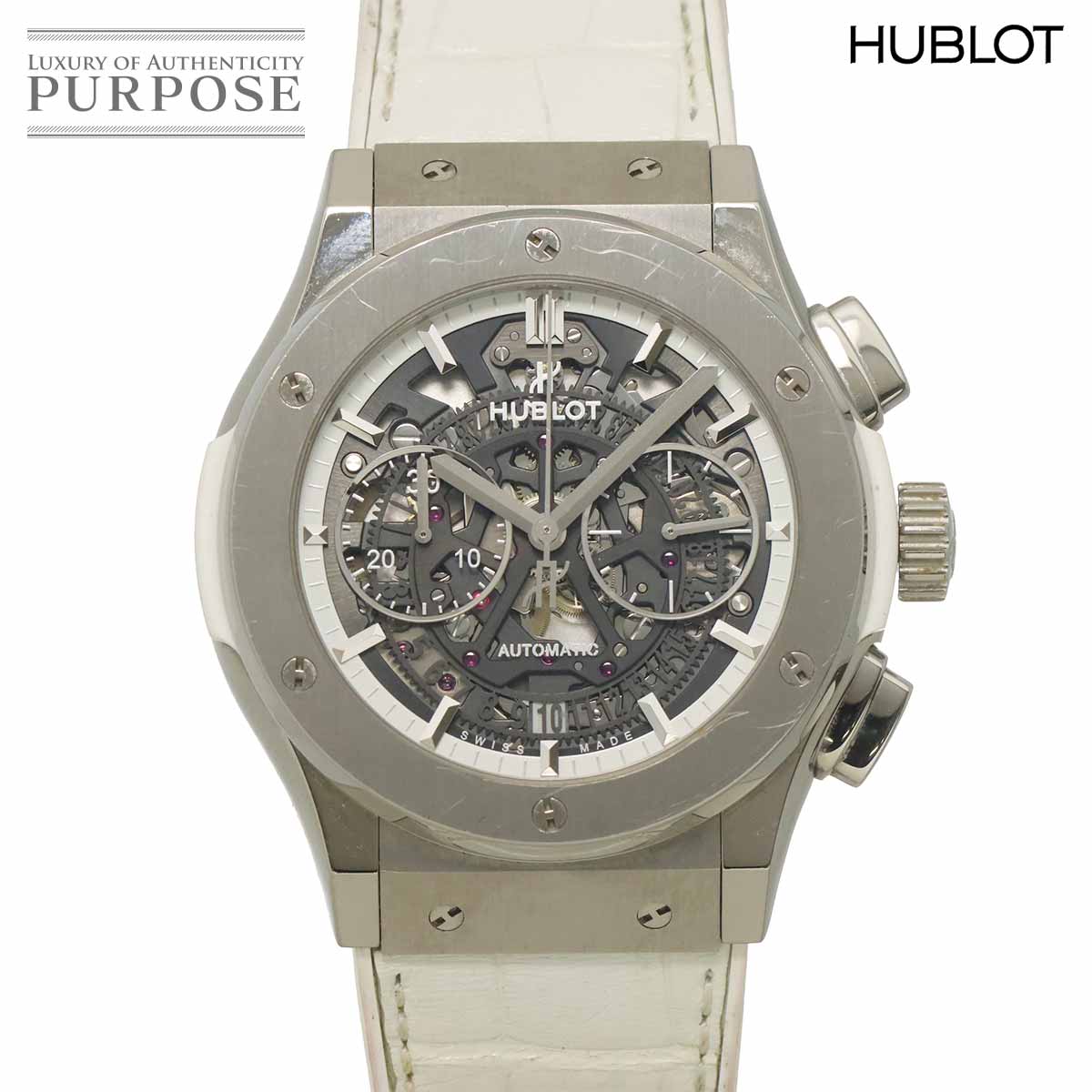 HUBLOT クラシックフュージョン アエロフュージョン オールホワイト 525 NE 0127 LR クロノグラフ 日本限定 メンズ 腕時計 自動巻き ウォッチ ウブロ 90327776