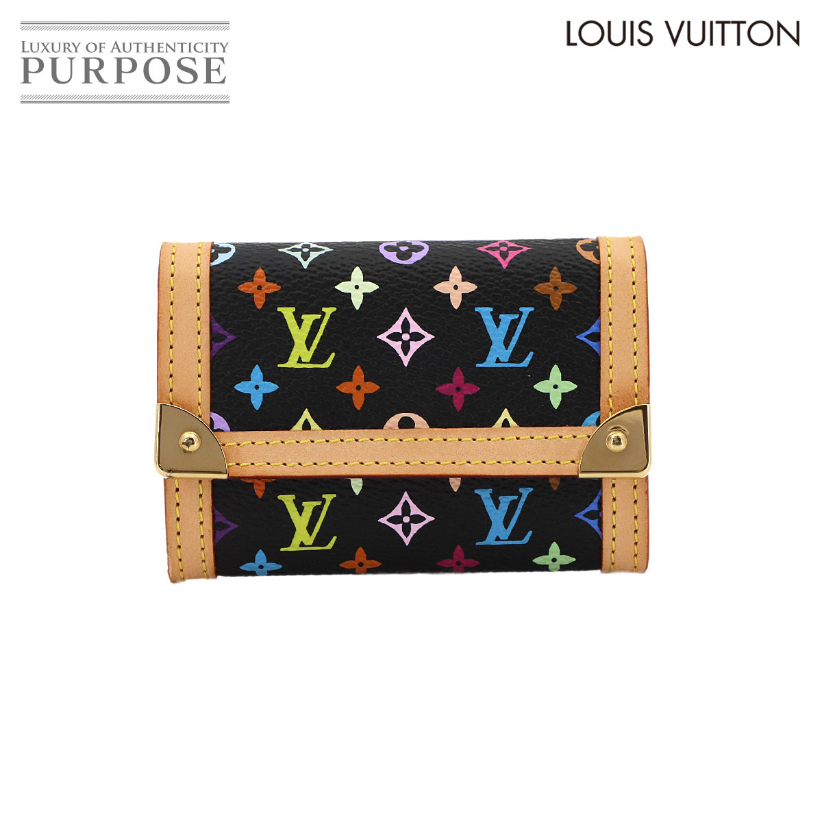 LOUIS VUITTON モノグラム マルチカラー ポルトモネ プラ コインケース 小銭入れ ノワール M92656 Porte Monnaie Plat ルイ ヴィトン 90327022