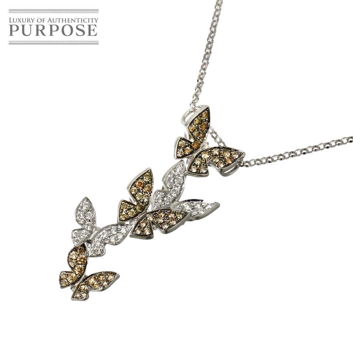 ダイヤ 0.92ct ネックレス 40cm K18 WG ホワイトゴールド 750 Diamond Necklace 90317131