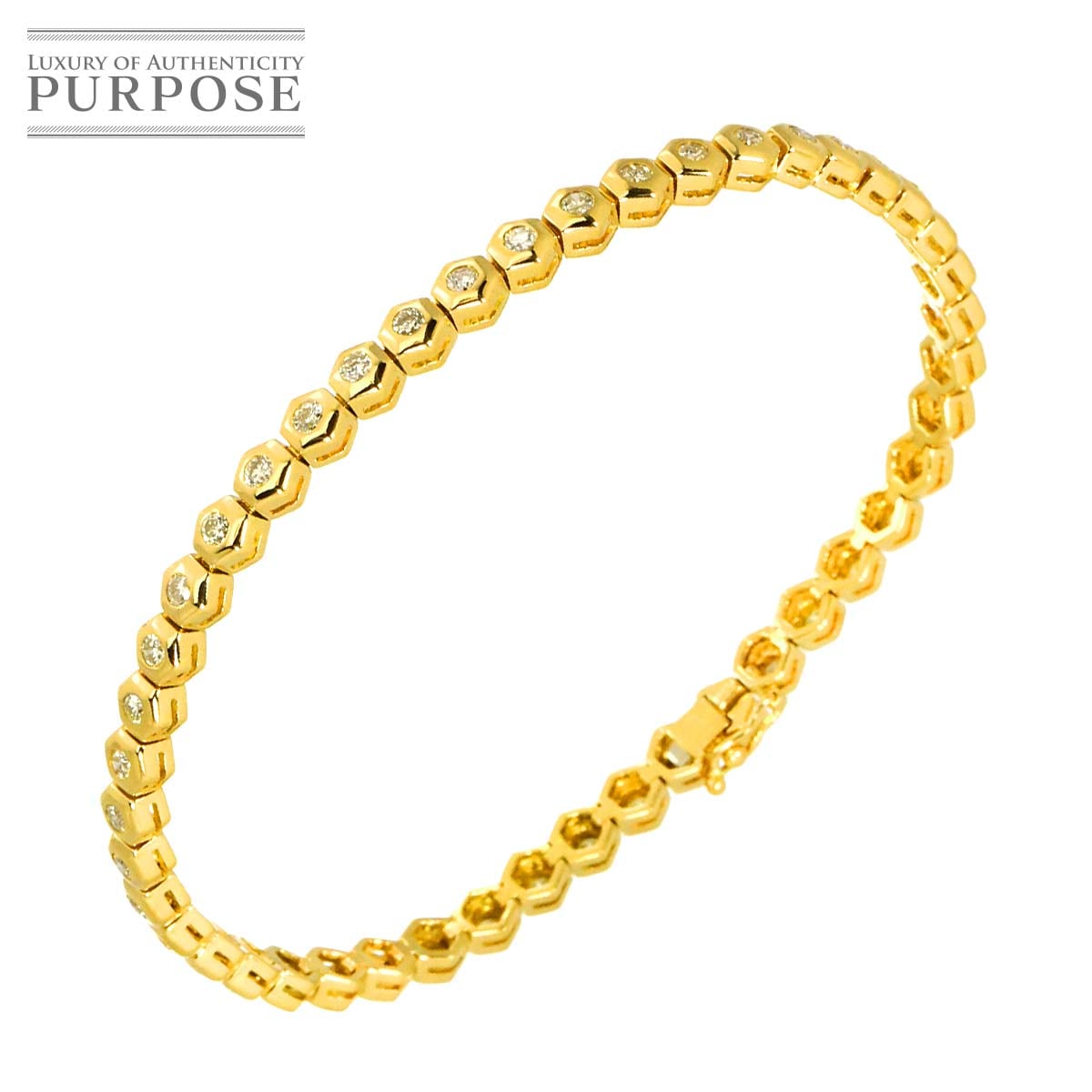 ダイヤ 3.00ct ブレスレット 18.5cm K18 WG ホワイトゴールド 750