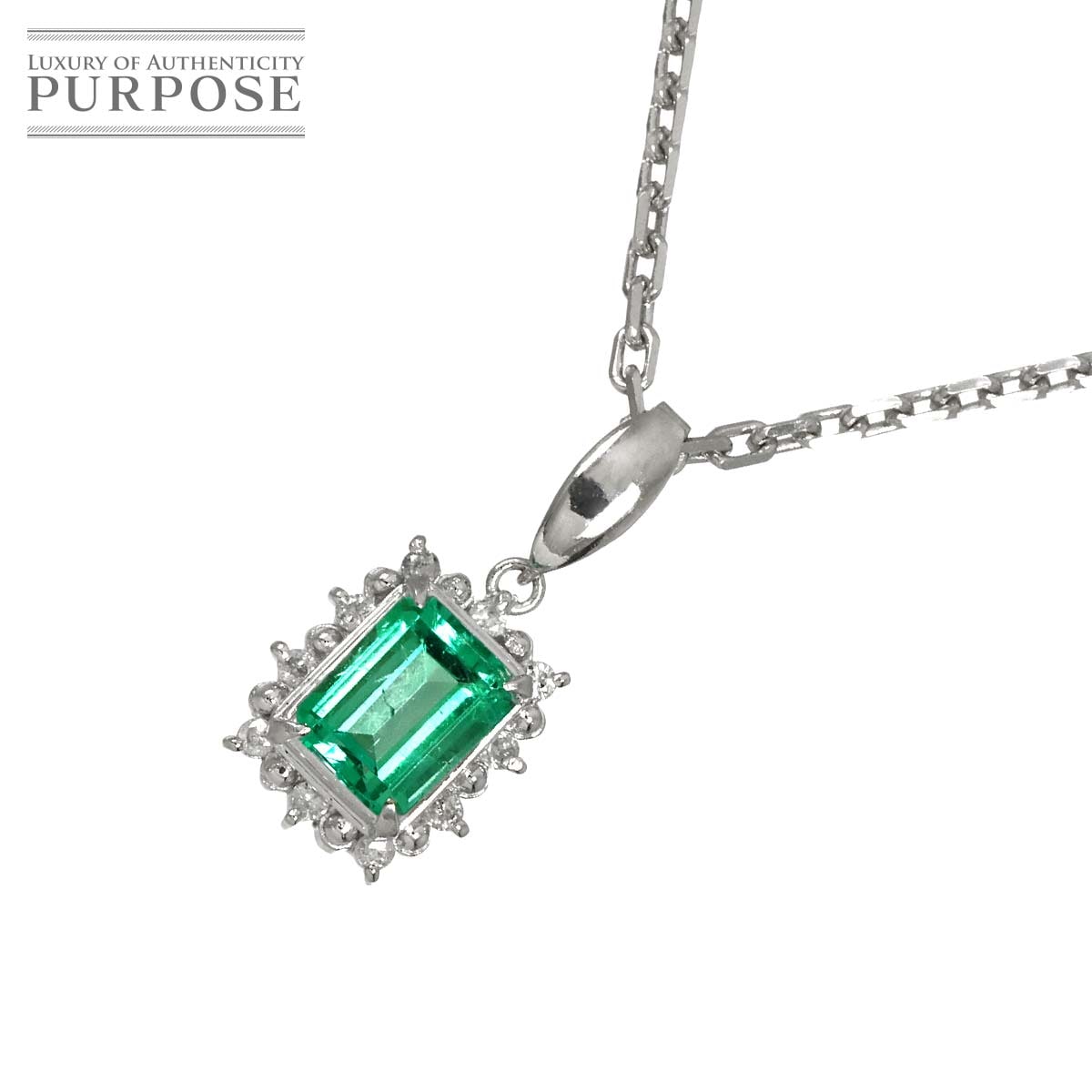 ダイヤ 1.00ct ネックレス 45cm K18 WG ホワイトゴールド 750 Diamond