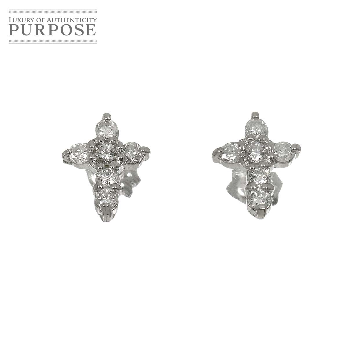 ダイヤ 0.15ct/0.15ct ピアス Pt プラチナ Diamond Earrings Pierced 90324857