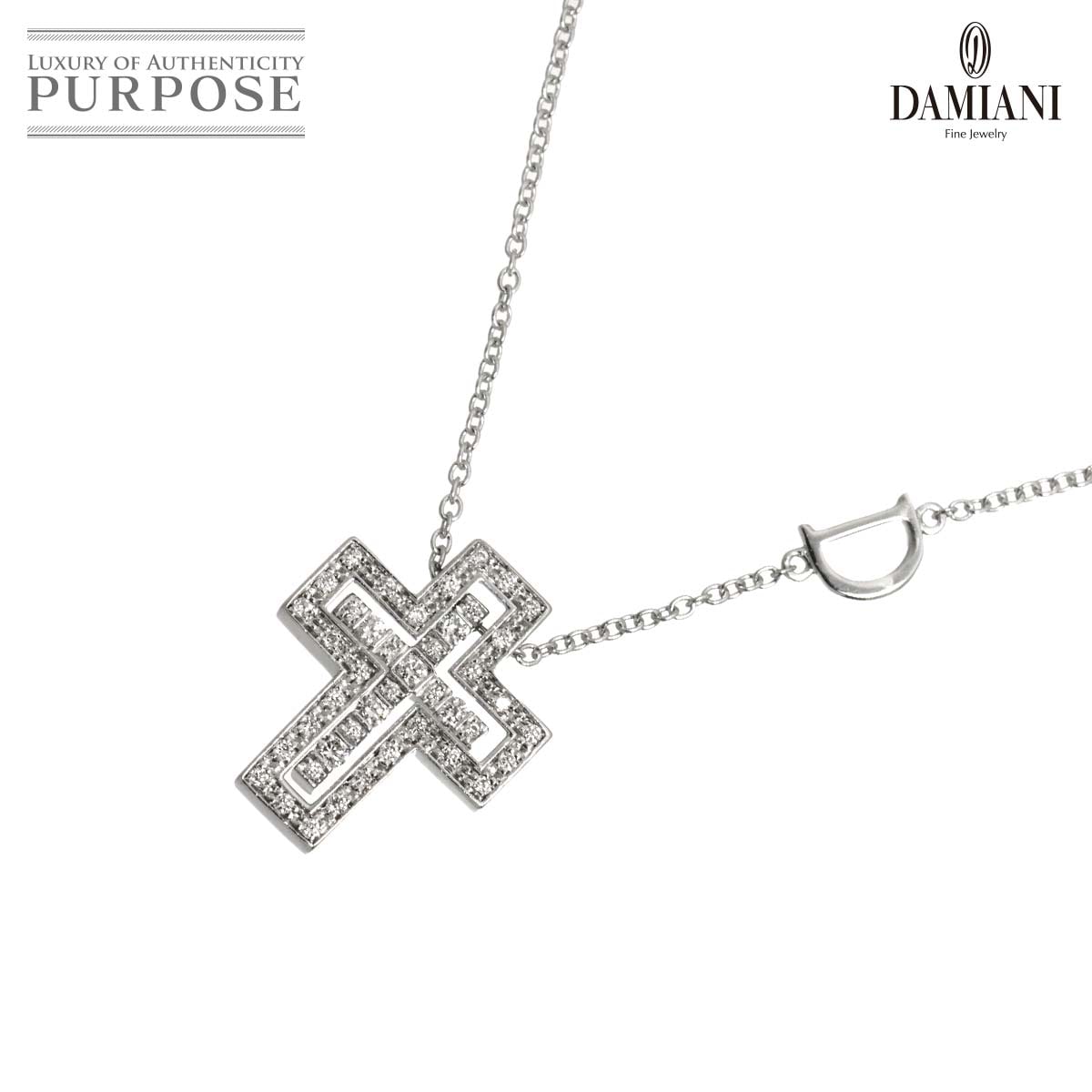 DAMIANI ベルエポック XXS ダイヤ ネックレス 45cm K18 WG ホワイトゴールド 750 クロス Belle Epoque Necklace ダミアーニ　 90319800
