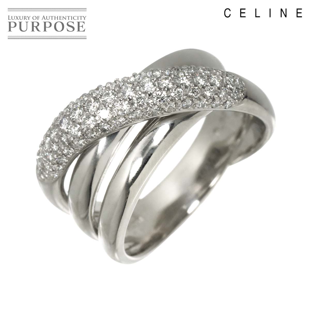 CELINE 20号 リング ダイヤ 0.83ct Pt プラチナ 指輪 Diamond Ring セリーヌ 90321526