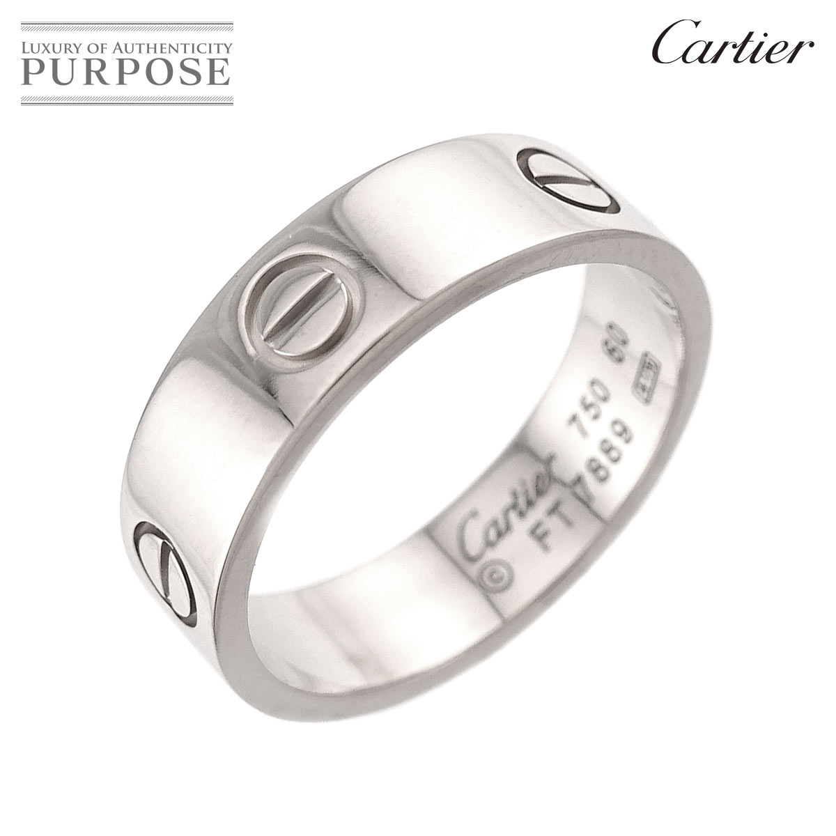 Cartier ラブ #48 リング ハーフ ダイヤ 3P K18 WG ホワイトゴールド