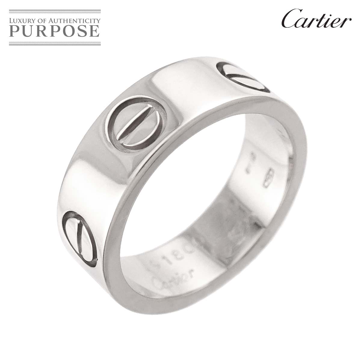 ⭐︎美品⭐︎ Cartier ラブリング Cartier ラブ #48 リング ハーフ ダイヤ 3P K18 WG ホワイトゴールド
