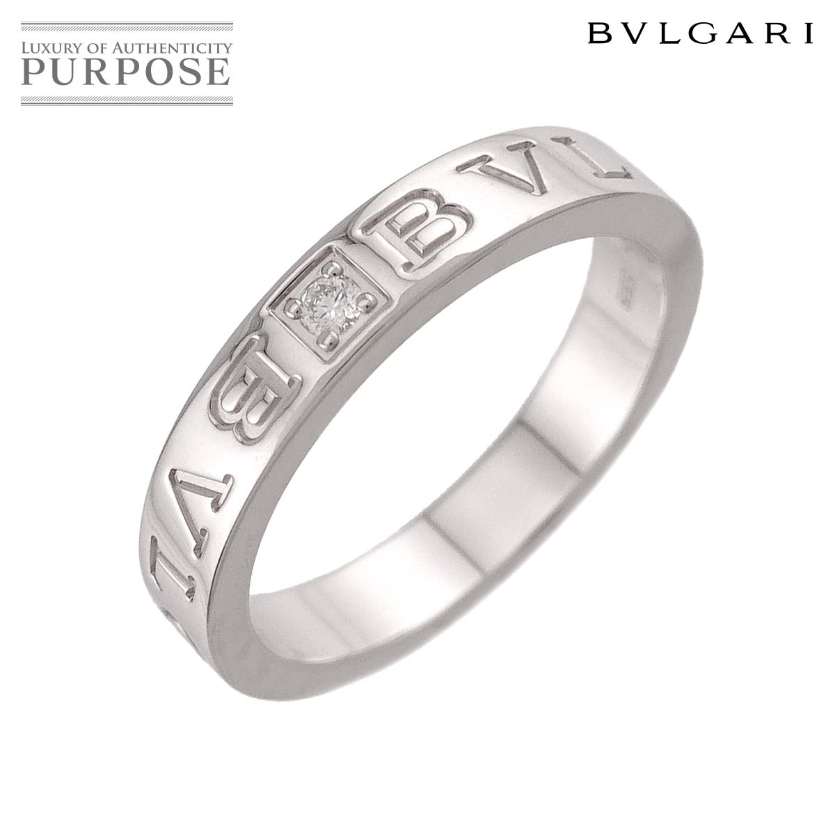 BVLGARI ビーゼロワン エッセンシャル 18.5号 リング ダイヤ 1P K18 WG ホワイトゴールド 750 指輪 B-ZERO1 Ring【証明書付き】ブルガリ 90324654