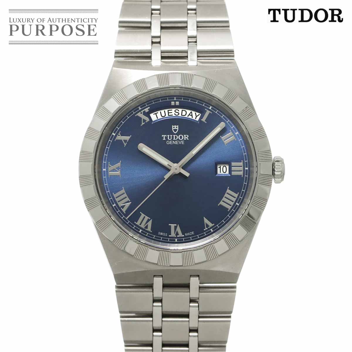 TUDOR ロイヤル 28600 メンズ 腕時計 デイデイト ブルー オートマ 自動巻き Royal チューダー チュードル 90327923