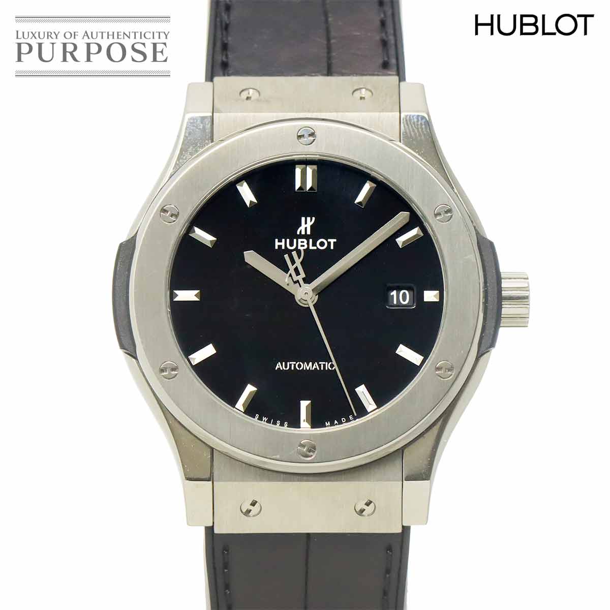 HUBLOT クラシックフュージョン チタニウム 542 NX 1270 LR デイト メンズ 腕時計 ブラック オートマ 自動巻き Classic fusion ウブロ 90327942