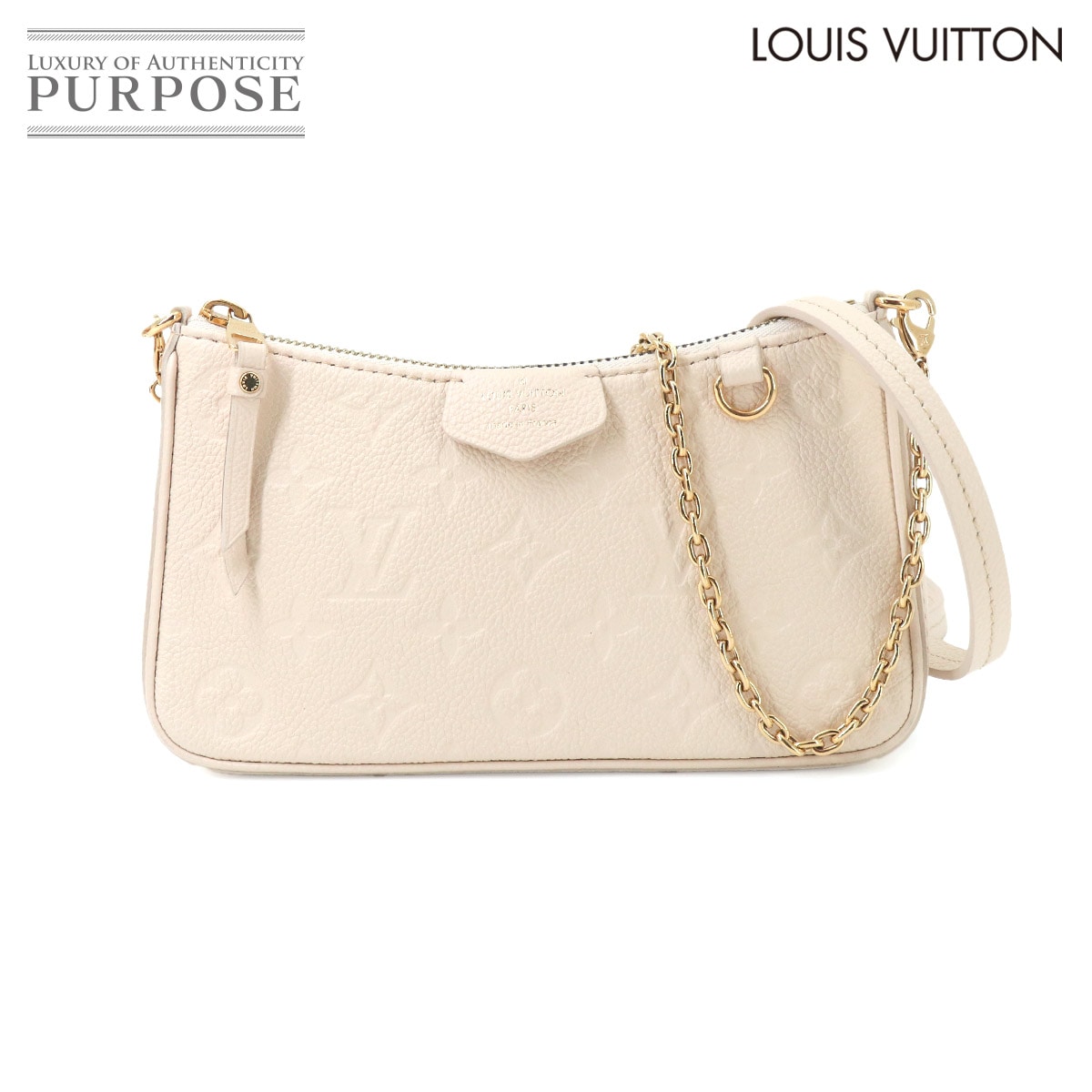 LOUIS VUITTON モノグラム アンプラント イージー ポーチ 2way ショルダー バッグ レザー クレーム M81066 RFID Easy Pouch On Strap ルイ ヴィトン 90324608