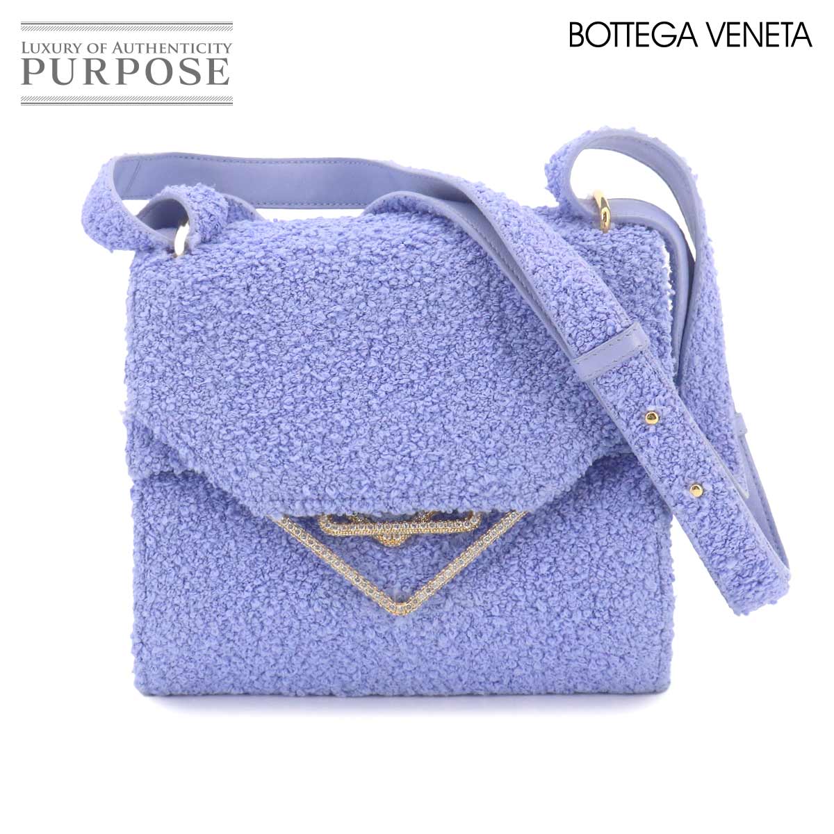 BOTTEGA VENETA ザ クリップ ショルダー バッグ ブークレファブリック レザー ペルウィンクル The Clip ボッテガ ヴェネタ 90324841