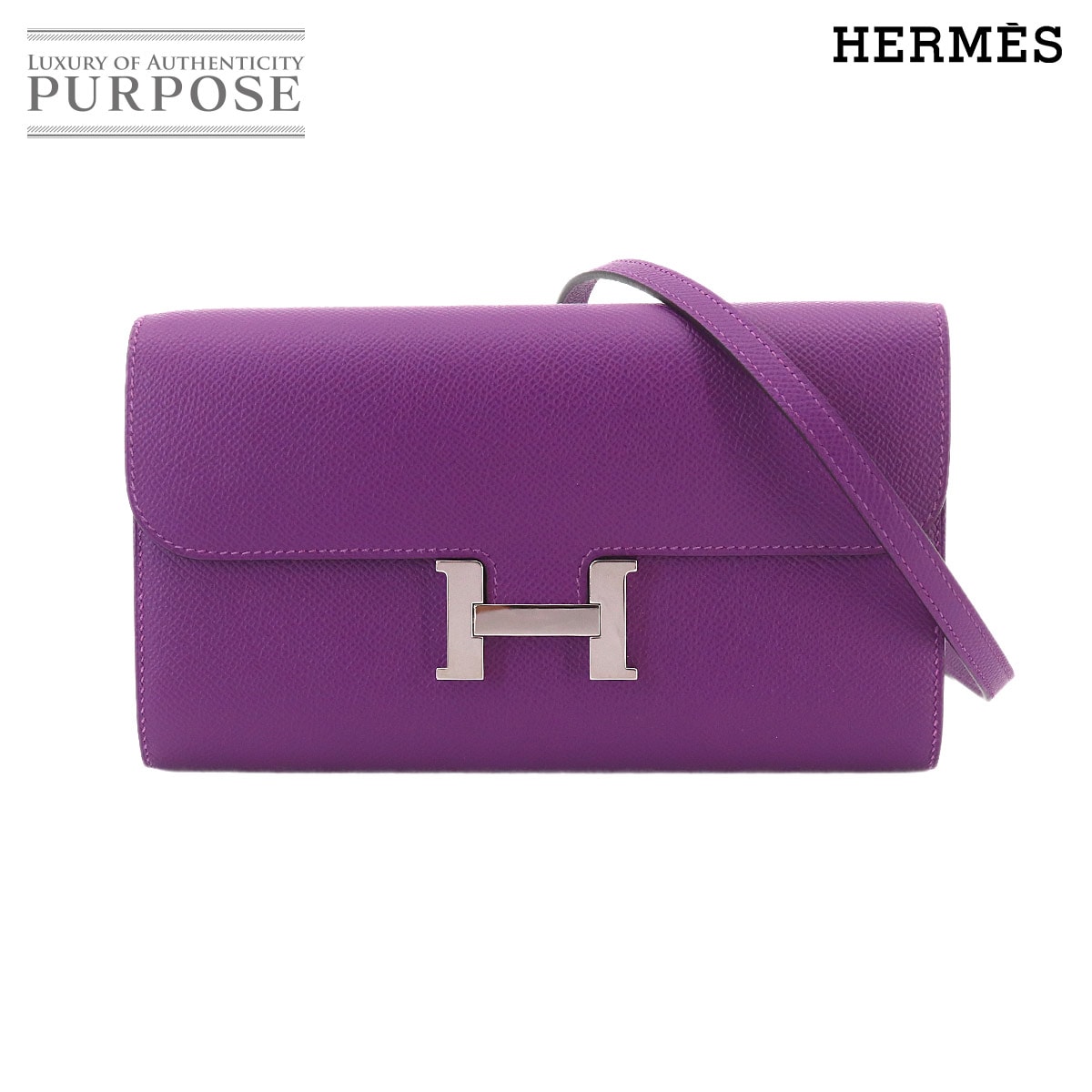 HERMES コンスタンスロング トゥーゴー 二つ折り 長財布 エプソン アネモネ U刻印 シルバー 金具 Constance Long To Go エルメス 90325466