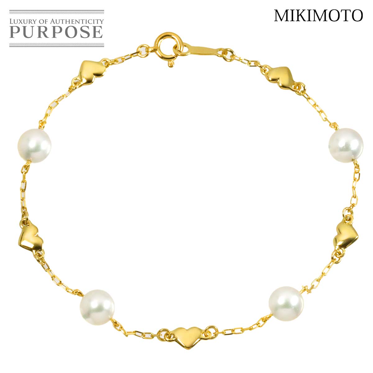 MIKIMOTO アコヤ真珠 5.9-5.8mm ブレスレット 17cm K18 YG イエローゴールド 750 パール Akoya Pearl Bracelet ミキモト 90321572