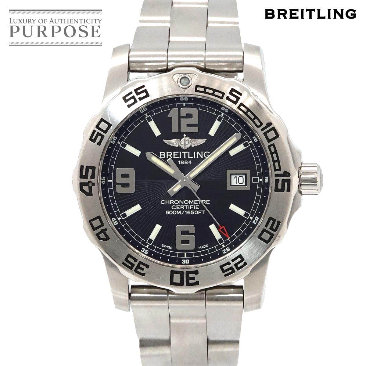 BREITLING コルト44 A74387 メンズ 腕時計 デイト ブルー クォーツ ウォッチ ブライトリング 90311914