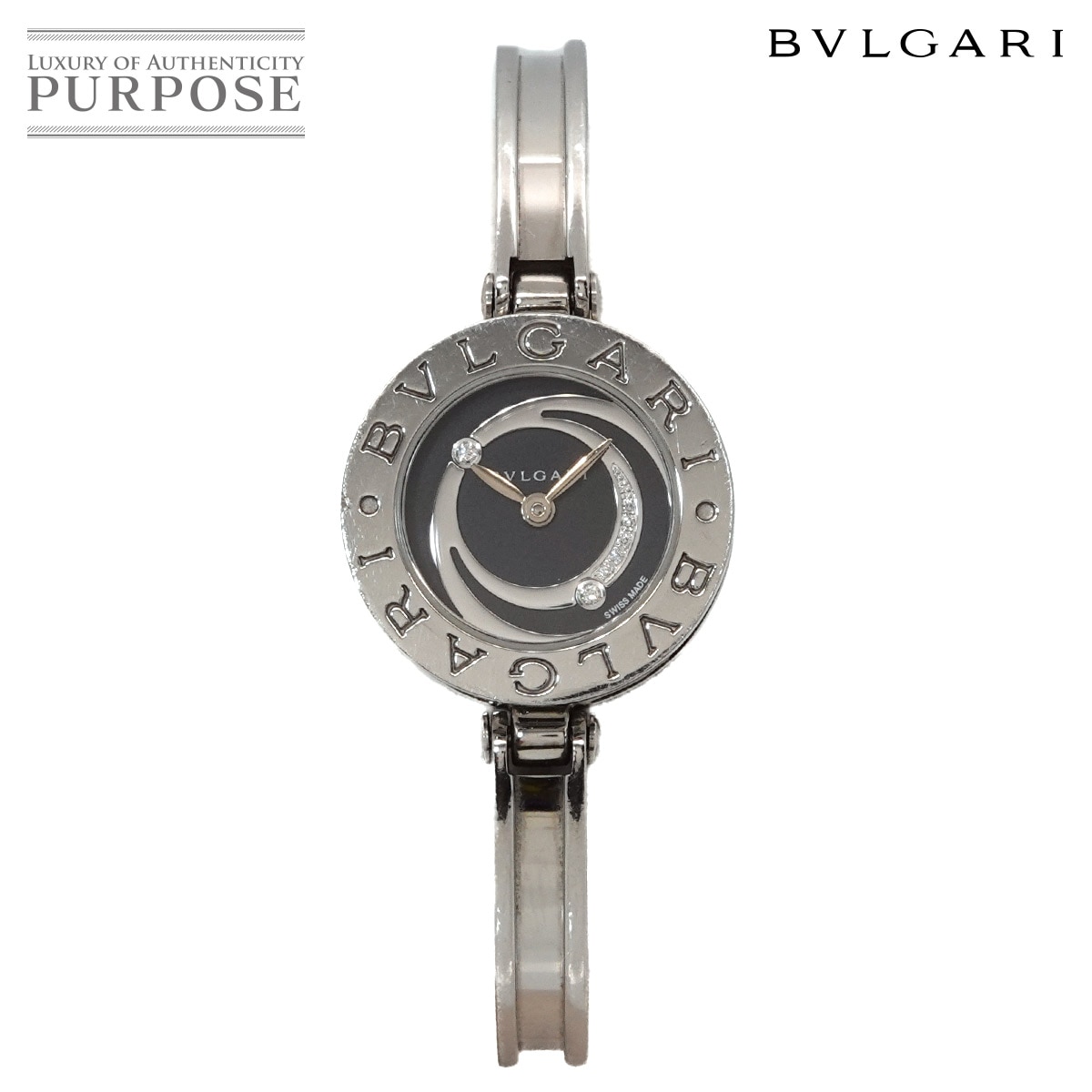 BVLGARI ビーゼロワン BZ22S バングル ウォッチ ダイヤ レディース 腕時計 ブラック クォーツ B-Zero1 ブルガリ 90327963