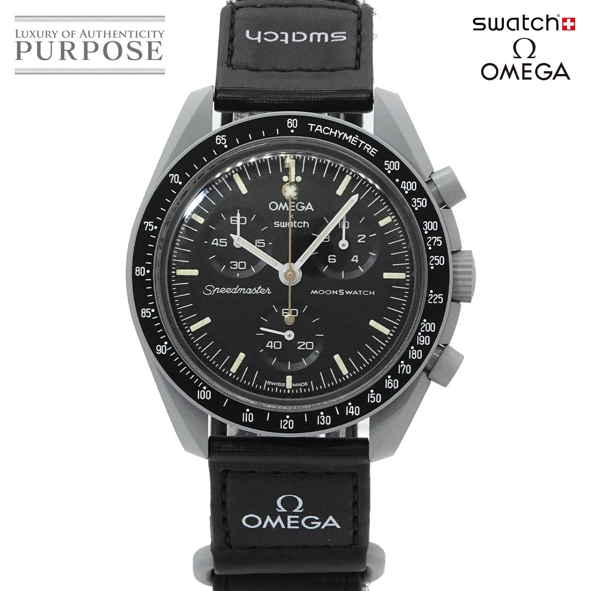 swatch OMEGA×swatch バイオセラミック ミッショントゥザムーン ムーンシャインゴールド SO33M102-110 クロノグラフ メンズ 腕時計 ブラック クォーツ Mission To The Moon スウォッチ 90329133