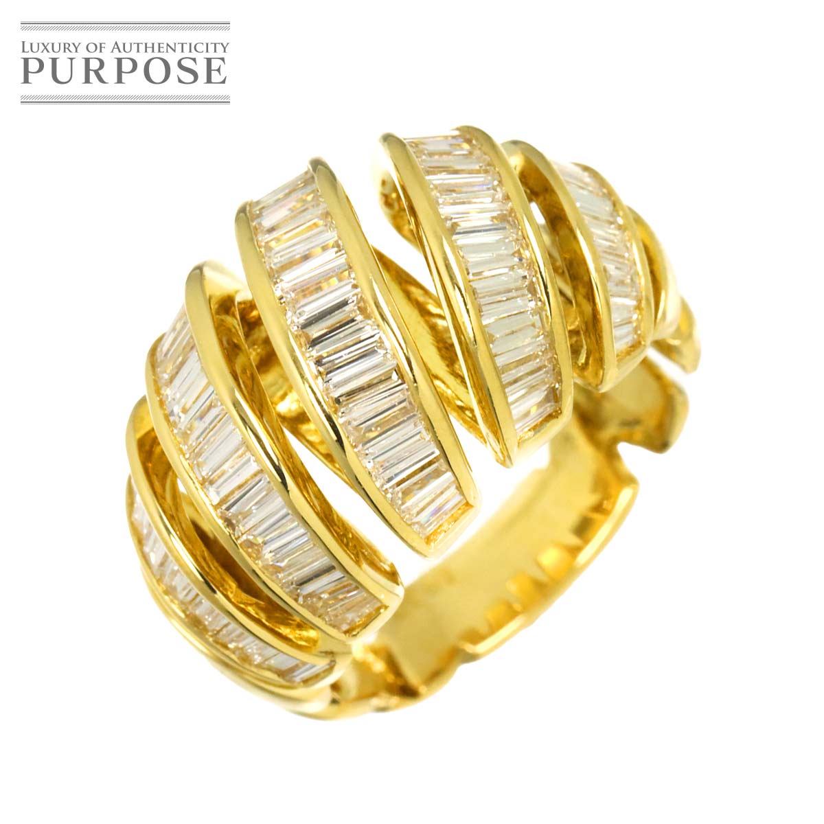 リング 9号 ダイヤ 2.07ct K18 YG イエローゴールド 750 指輪 Diamond Ring 90325926
