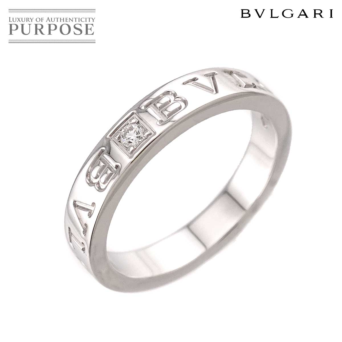 BVLGARI ビーゼロワン エッセンシャル 18号 リング ダイヤ 1P K18 WG ホワイトゴールド 750 指輪 B-ZERO1 Ring ブルガリ 90324211