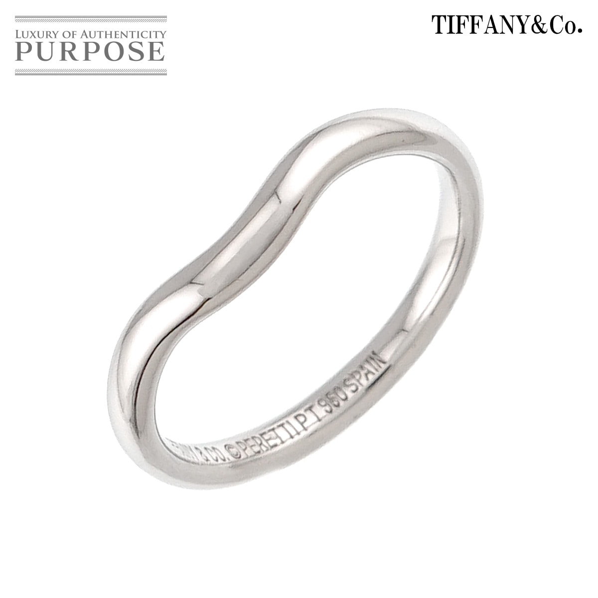 TIFFANY&Co. カーブド バンド 9号 リング Pt プラチナ 指輪 Curved Band Ring ティファニー 90326497