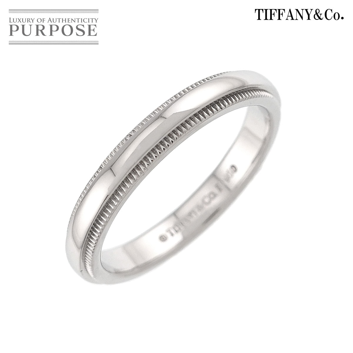 TIFFANY&Co. ミルグレイン 12.5号 リング 幅3mm Pt プラチナ 指輪 トゥギャザー Milgrain Ring ティファニー 90326512