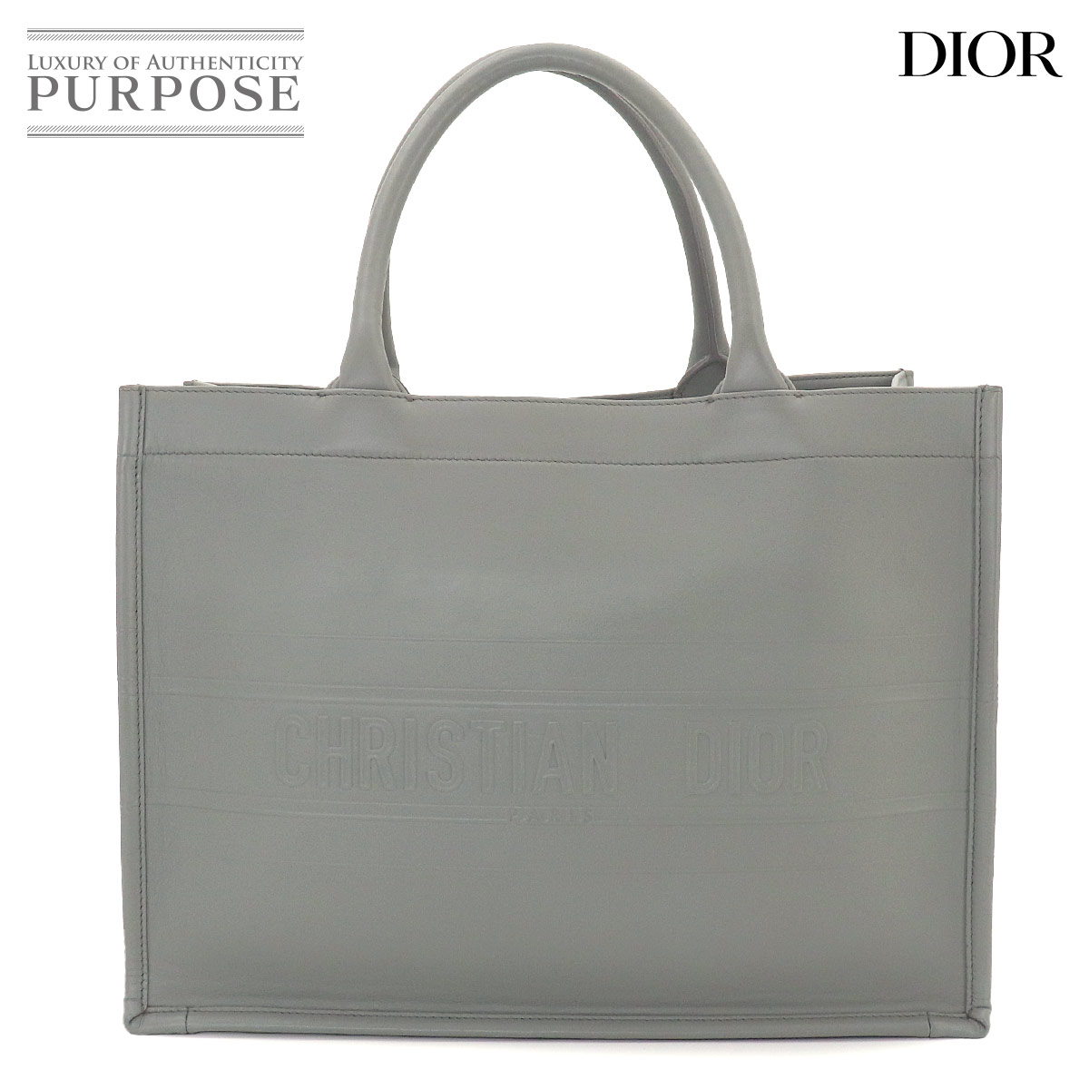 Christian Dior トロッター トート バッグ キャンバス レザー ネイビー