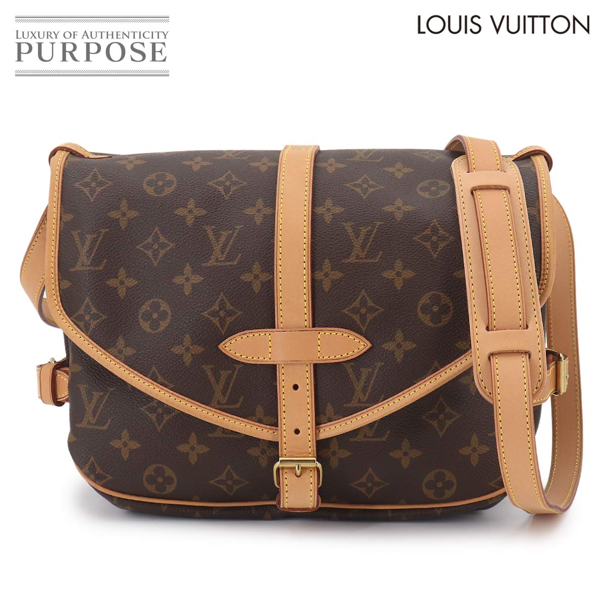 LOUIS VUITTON モノグラム ソミュール 30 ショルダー バッグ ブラウン M42256 Saumur 30 ルイ ヴィトン 90325428