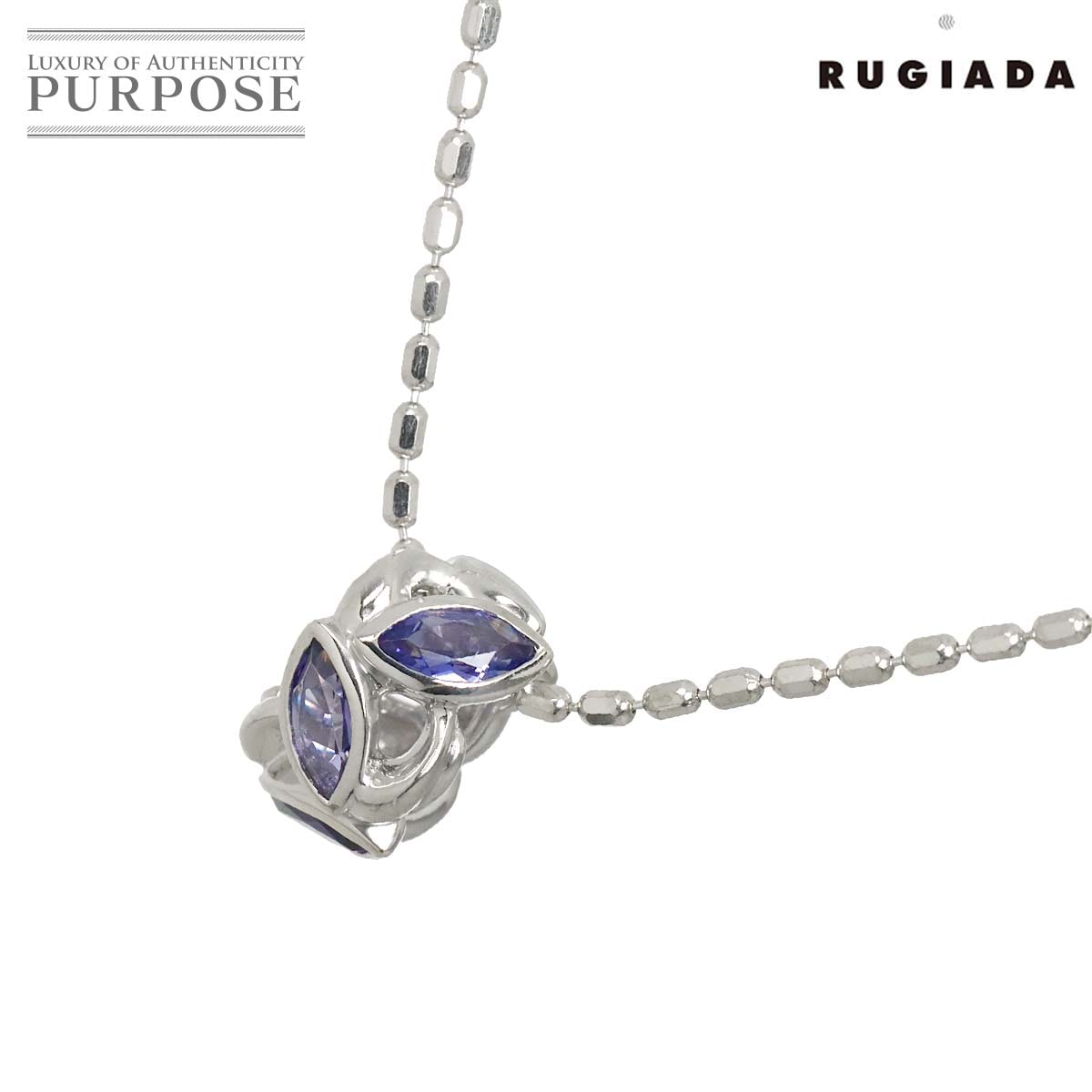 RUGIADA アイオライト ネックレス 40cm K18 WG ホワイトゴールド 750 Iolite Necklace ルジアダ 90319817