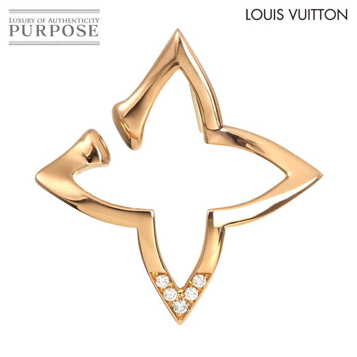 LOUIS VUITTON オンブレ ブロッサム ダイヤ イヤーカフ K18 PG ピンクゴールド 750 片方のみ 左耳 Ear cuff ルイ ヴィトン 90324203
