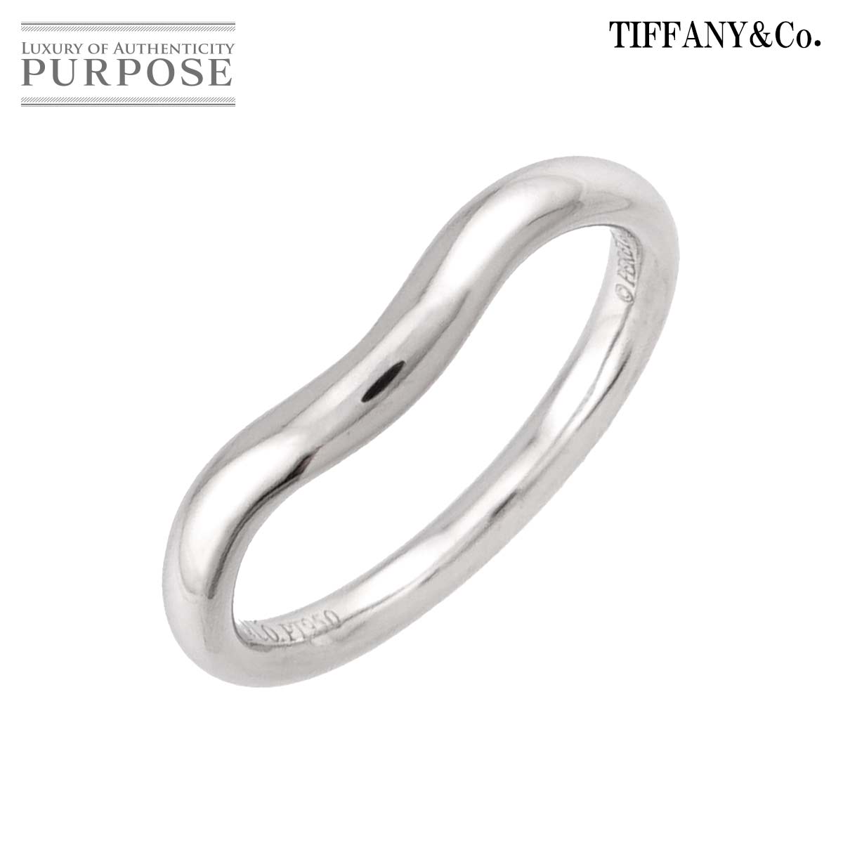 TIFFANY&Co. カーブド バンド 7号 リング Pt プラチナ 指輪 Curved Band Ring ティファニー 90326279