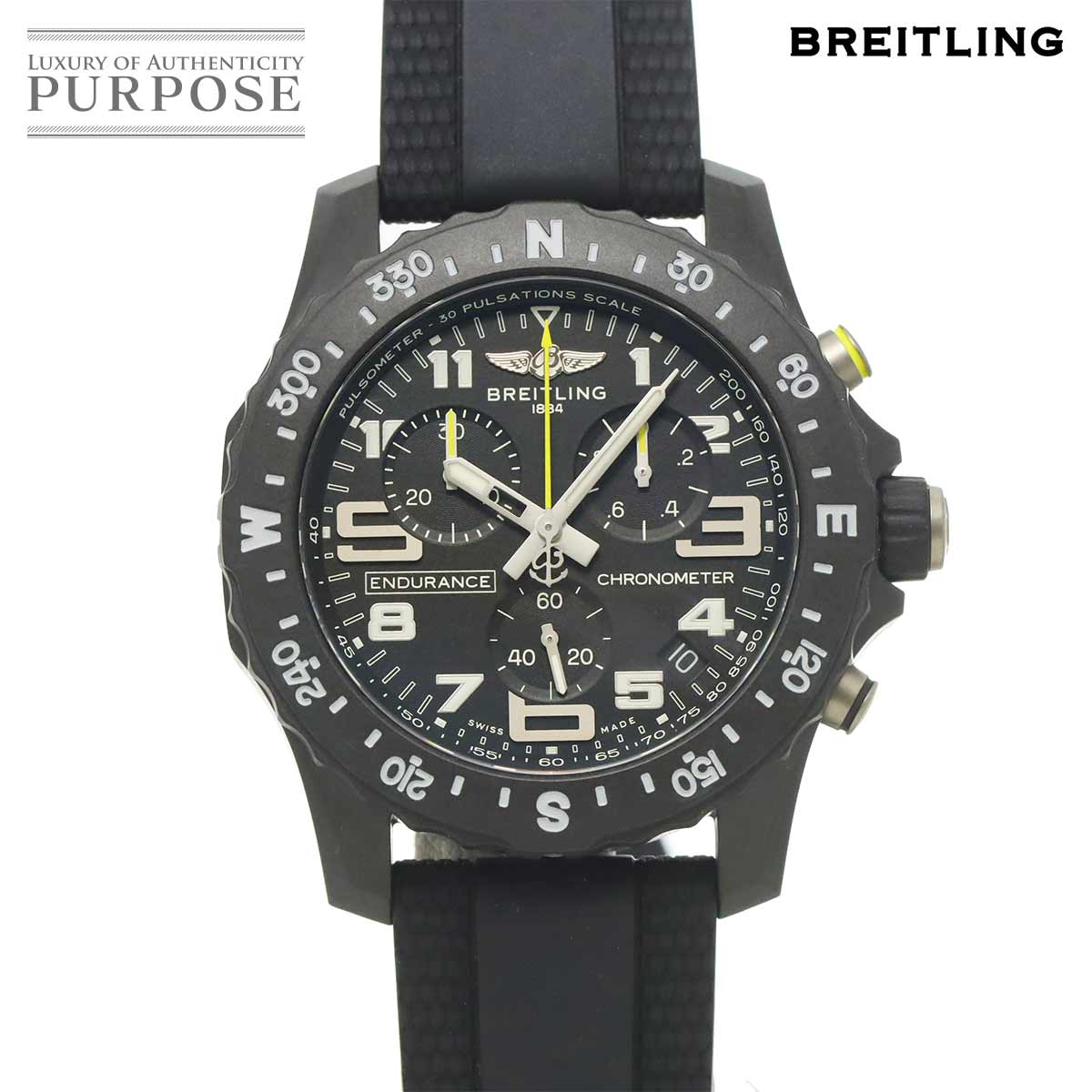 BREITLING エンデュランス プロ X82310 クロノグラフ メンズ 腕時計 デイト ブラック クォーツ ウォッチ Endurance Pro ブライトリング 90324870
