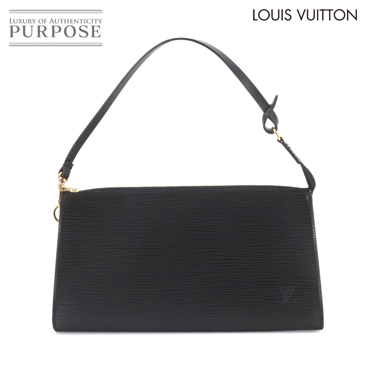 LOUIS VUITTON エピ ポシェット アクセソワール ハンド バッグ ノワール M52942 ゴールド 金具 Pochette Accessories ルイ ヴィトン 90324954