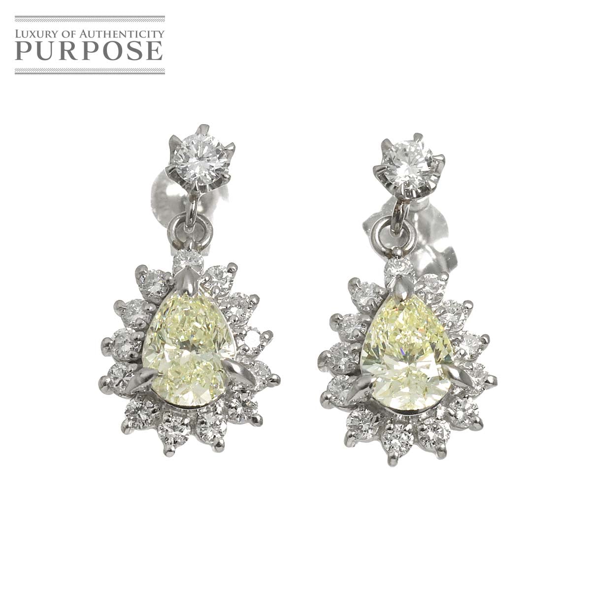 ダイヤ 0.508ct/0.508ct 0.196ct/0.198ct ピアス Pt プラチナ Diamond Earrings Pierced 90327743