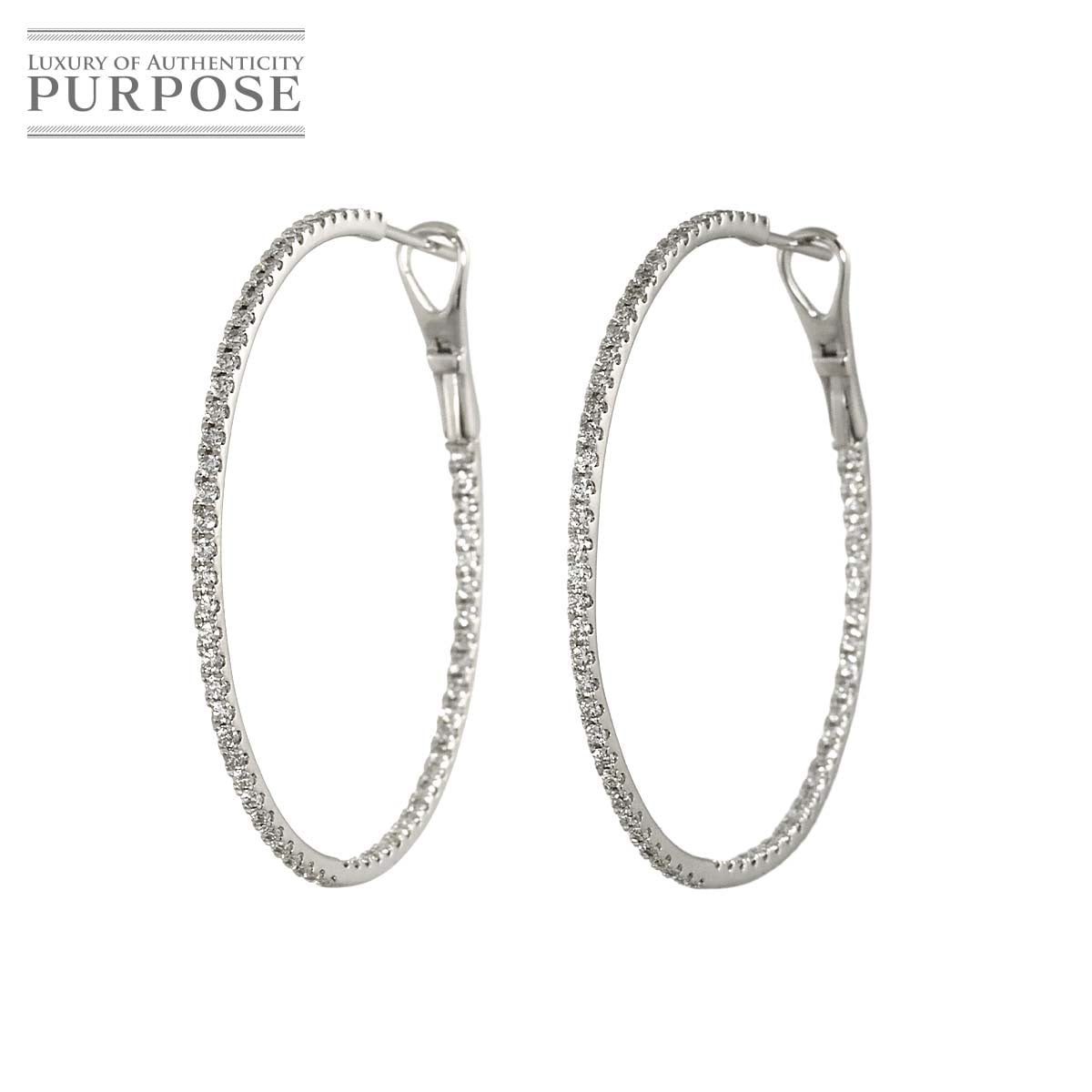 ダイヤ 1.20ct ピアス K18 WG ホワイトゴールド 750 Diamond Earrings Pierced 90329931