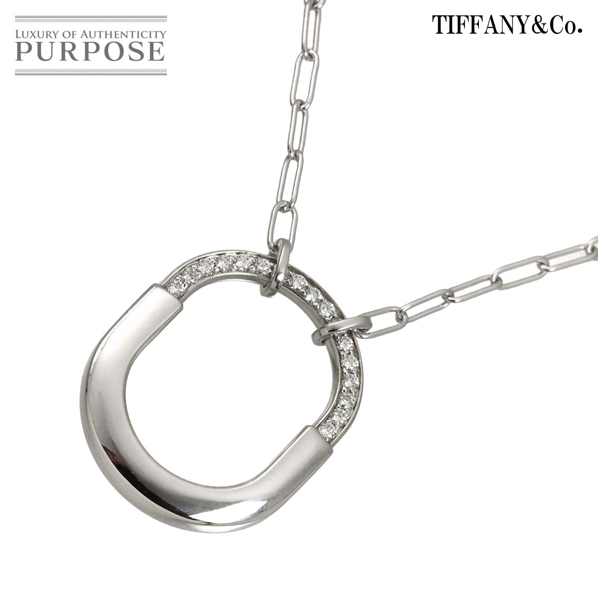 TIFFANY&Co. ロック ミディアム ダイヤ 0.33ct ネックレス 45.7cm K18 WG ホワイトゴールド 750 Lock Necklace ティファニー 90324410