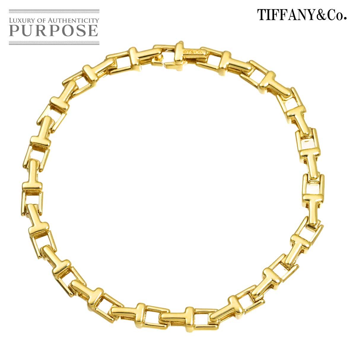 TIFFANY&Co. Tナロー ブレスレット 15.5cm K18 YG イエローゴールド 750 Bracelet ティファニー 90325710
