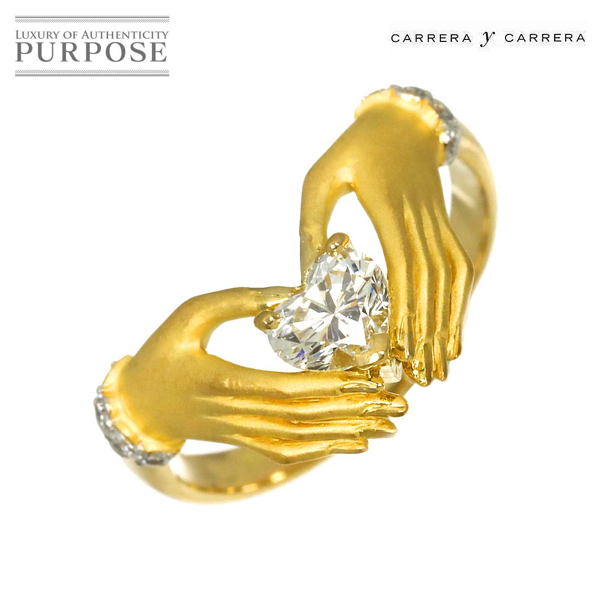 Carrera y Carrera 11号 リング ダイヤ 0.462ct/0.08ct K18 YG イエローゴールド 750 指輪 Diamond Ring カレライカレラ 90325857